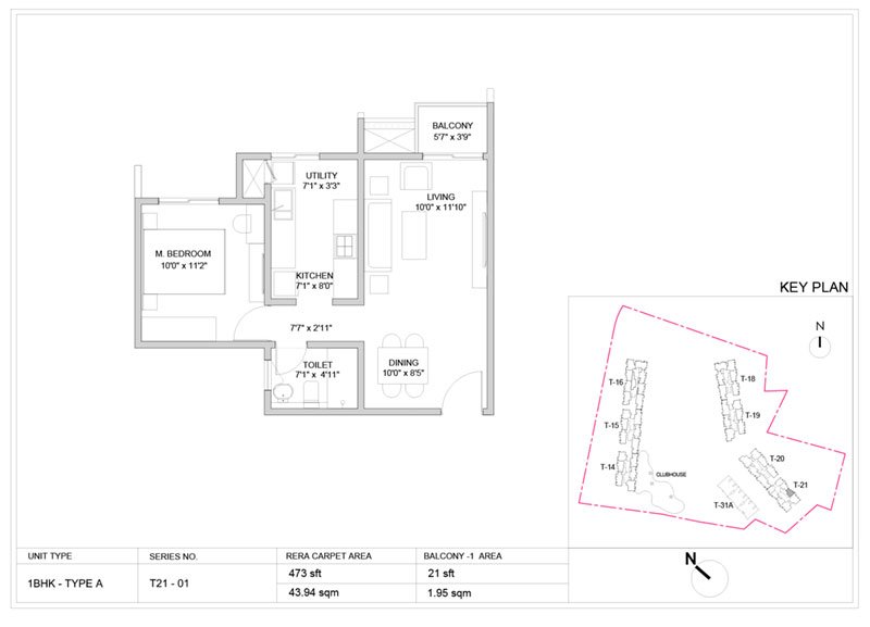 Birla Trimaya Phase 4 1 BHK Floorplan