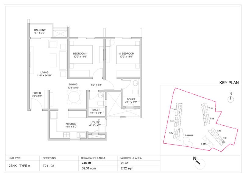 Birla Trimaya Phase 4 2 BHK Floorplan